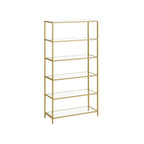Badrumshylla - Tempererat glas - Transparent - Metalliskt guld