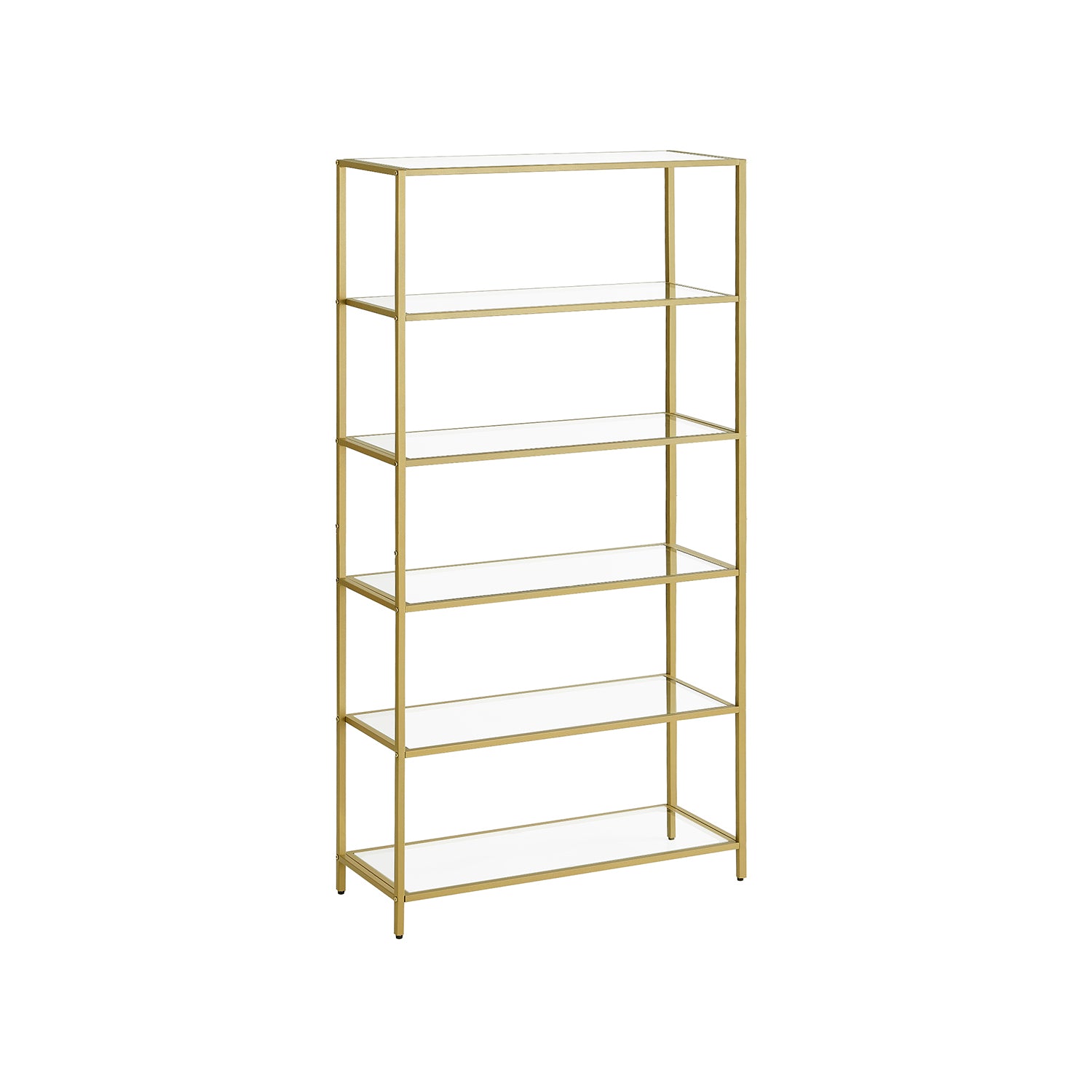 Badrumshylla - Tempererat glas - Transparent - Metalliskt guld