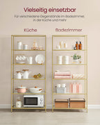 Badrumshylla - Tempererat glas - Transparent - Metalliskt guld