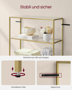 Badrumshylla - Tempererat glas - Transparent - Metalliskt guld