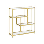 Bokhylla med 4 hyllor transparent-bleek guld