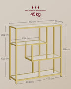 Bokhylla med 4 hyllor transparent-bleek guld