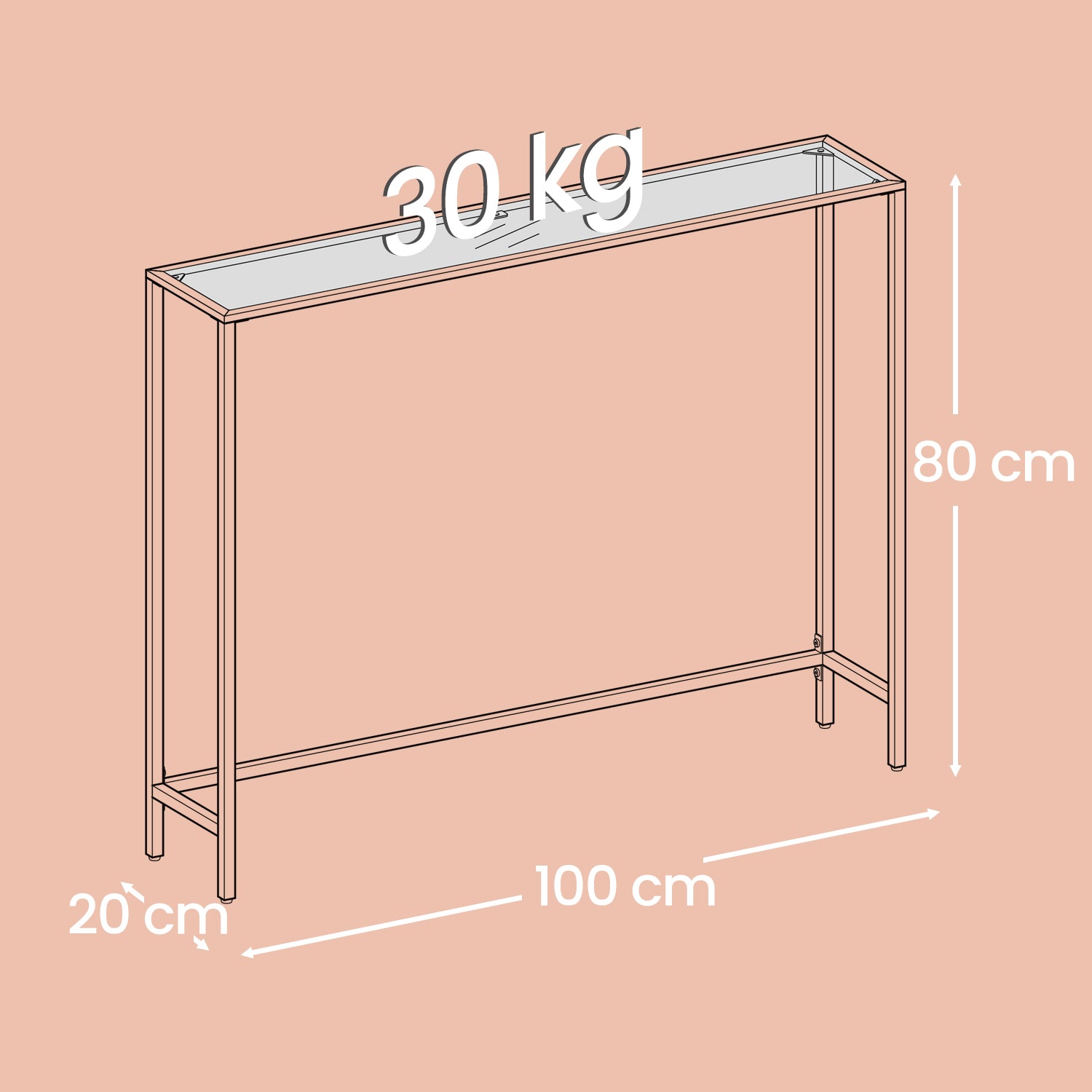 Svans sidobord, konsoletbord, soffbord
