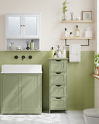 Badrumsskåp - 4 lådor - 30 × 30 × 82 cm - Laurel Green