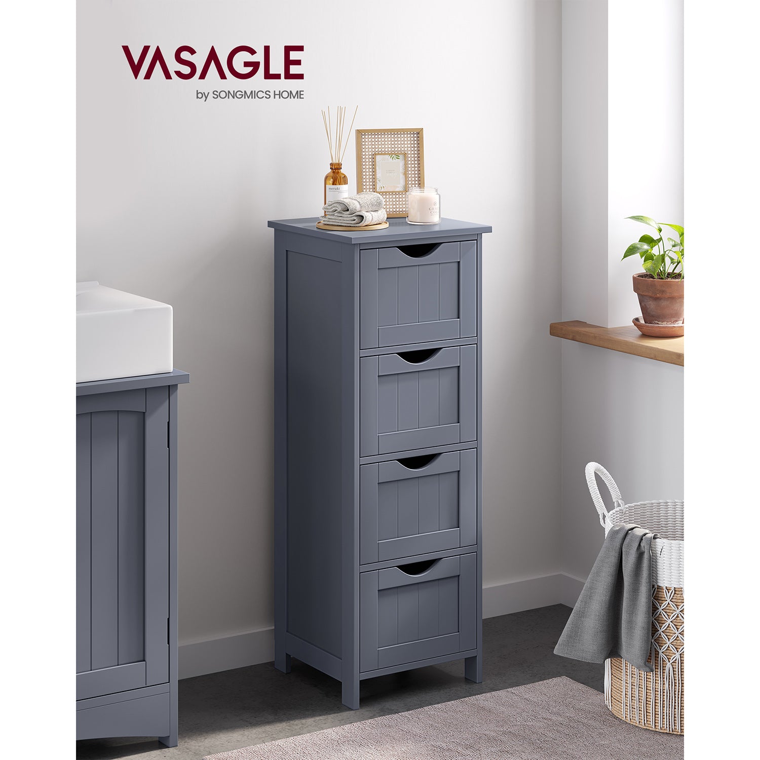 Sidoskåp - med 4 lådor