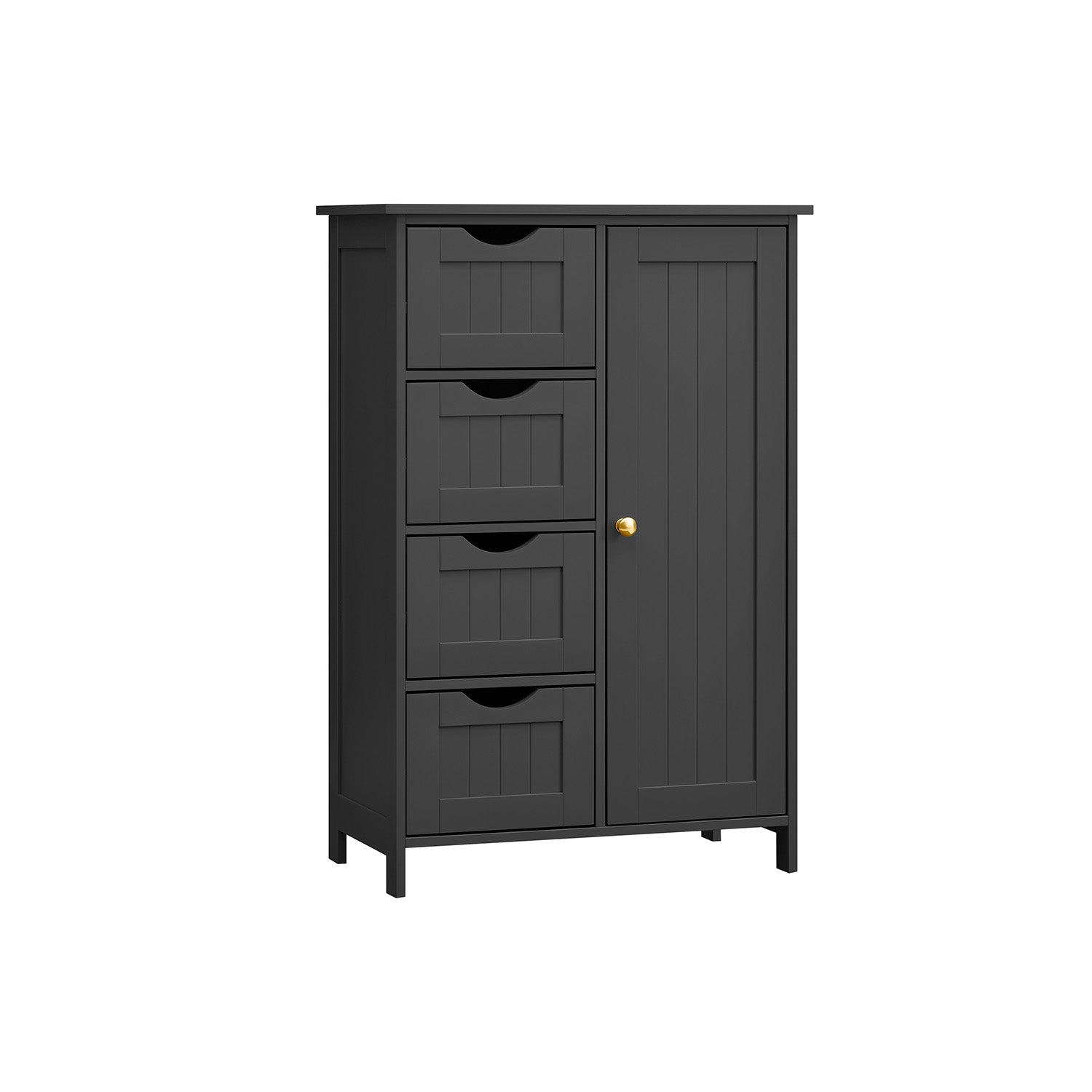 Badrumsmöbler - 4 lådor - 30 × 55 × 82 cm - bläck svart