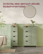 Badrumsskåp - 4 lådor - 30 × 55 × 82 cm - skoggrön