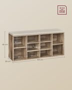 Shoe Rack med sittplatser - 30 × 104 × 48 cm - Camelbruin