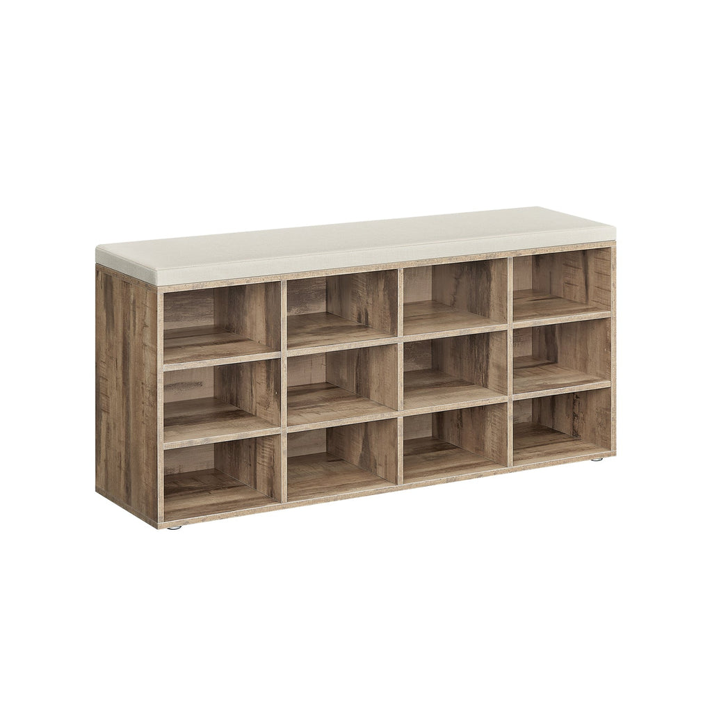 Shoe Rack med säte - 30,3 × 104 × 48 cm - naturlig beige