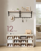 Shoe Rack med säte - 30,3 × 104 × 48 cm - naturlig beige