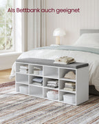 Shoe Bank - med lagringsutrymme - 12 fack - klassisk vit