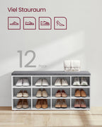 Shoe Bank - med lagringsutrymme - 12 fack - klassisk vit