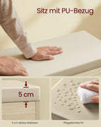 Skobänk med kuddar 30 x 60 x 44 cm naturlig beige