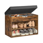 Skobänk med kuddar 30 x 60 x 44 cm naturlig beige