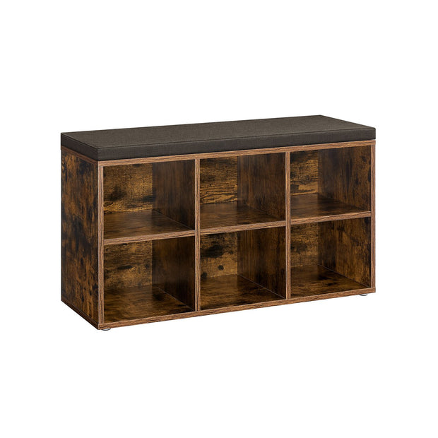 Skoställ med sits – Vintage Brown – 30 x 87 x 48 cm