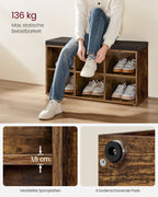 Sko rack med säte 30 x 87 x 48 cm vintage brunt pris