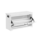 Skoskåp - med soffa och huva - förvaringsskåp - vitt