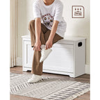 Skoskåp - med soffa och huva - förvaringsskåp - vitt