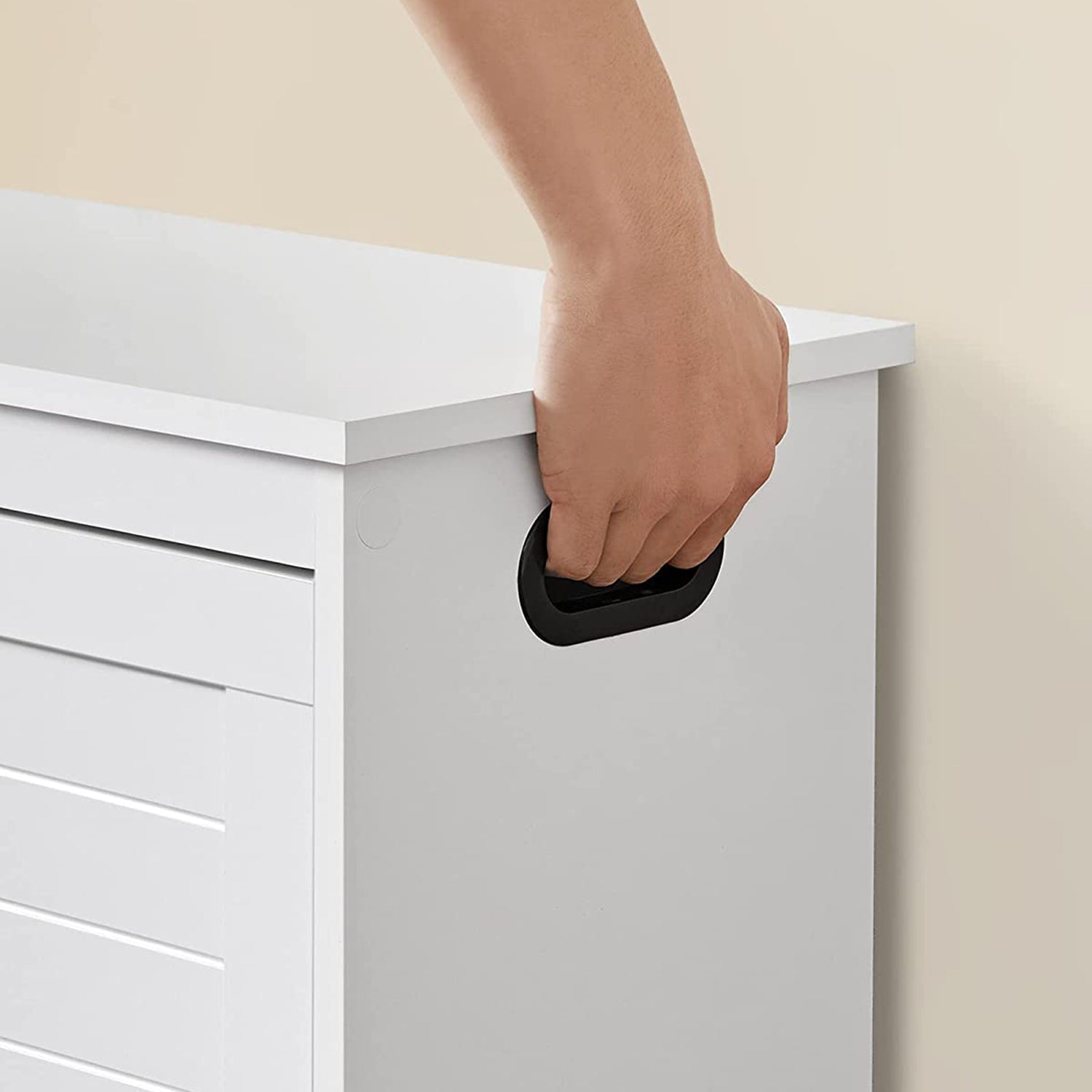 Skoskåp - med soffa och huva - förvaringsskåp - vitt