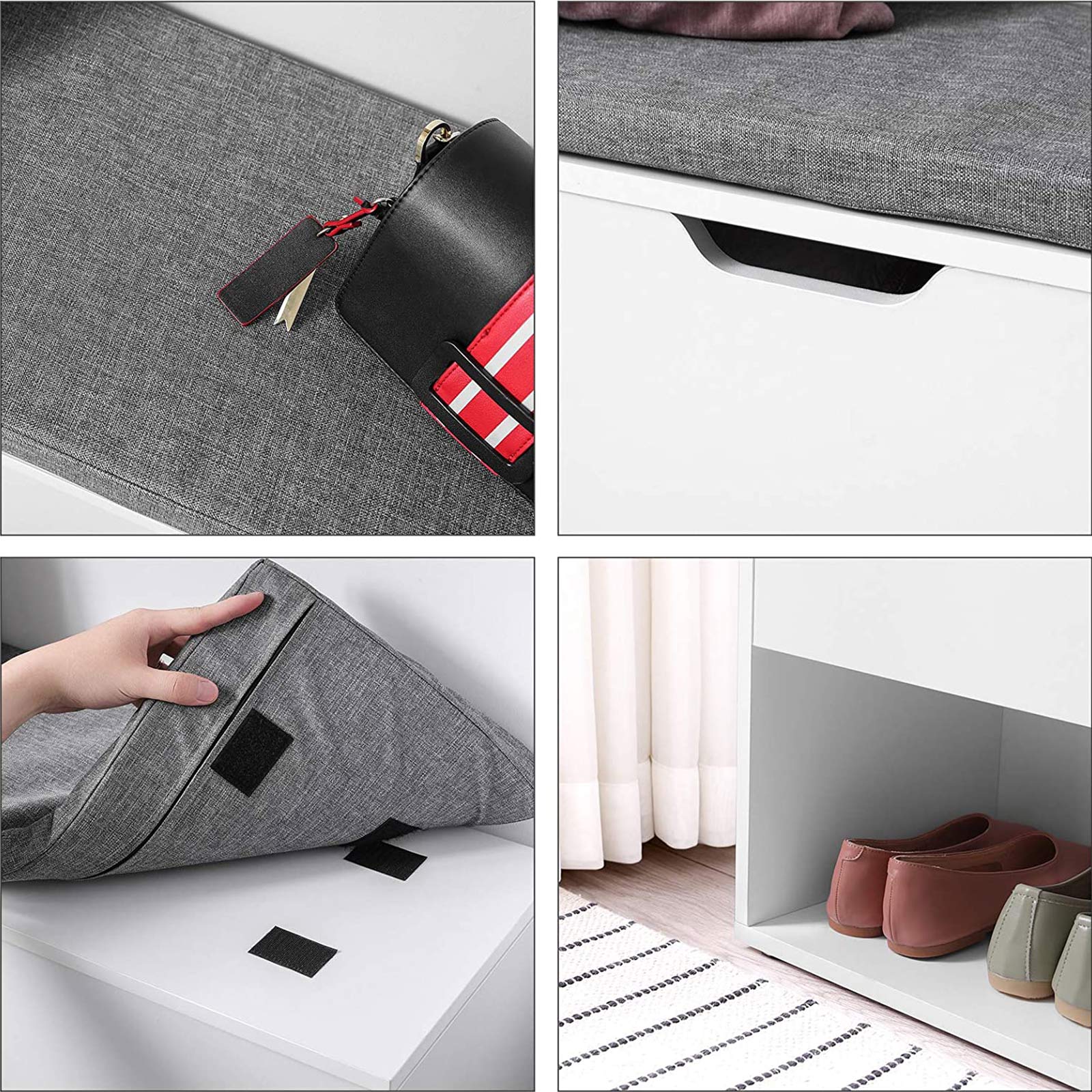 Shoe Bank - med 2 öppna fack och 1 låda - vit