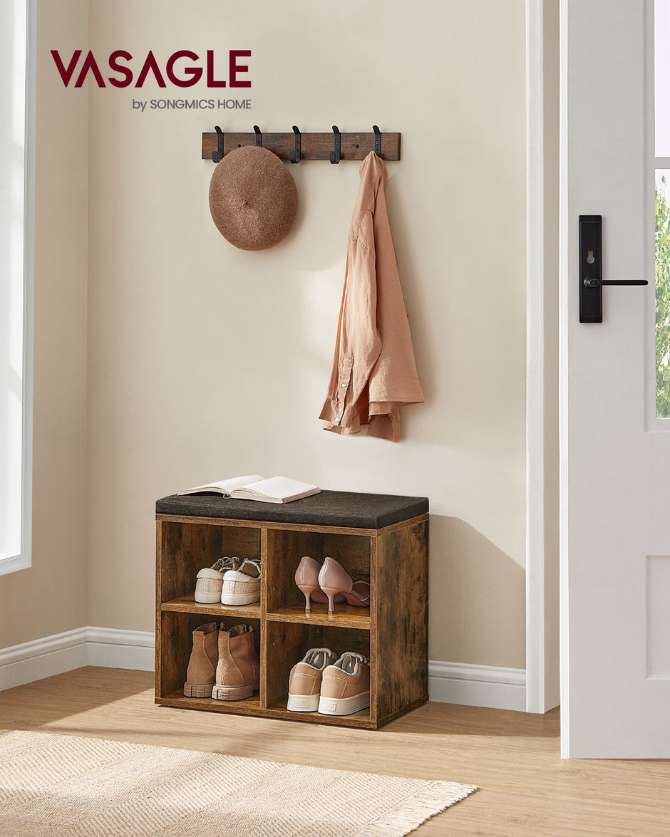 Skobänk med 4 fack – Vintage Brown – Chestnut brown