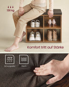 Skobänk med 4 fack vintage brun kastanj brun