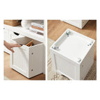 Toy Cabinet - Arrangör - förvaringsskåp med hjul - 3 fack - vitt