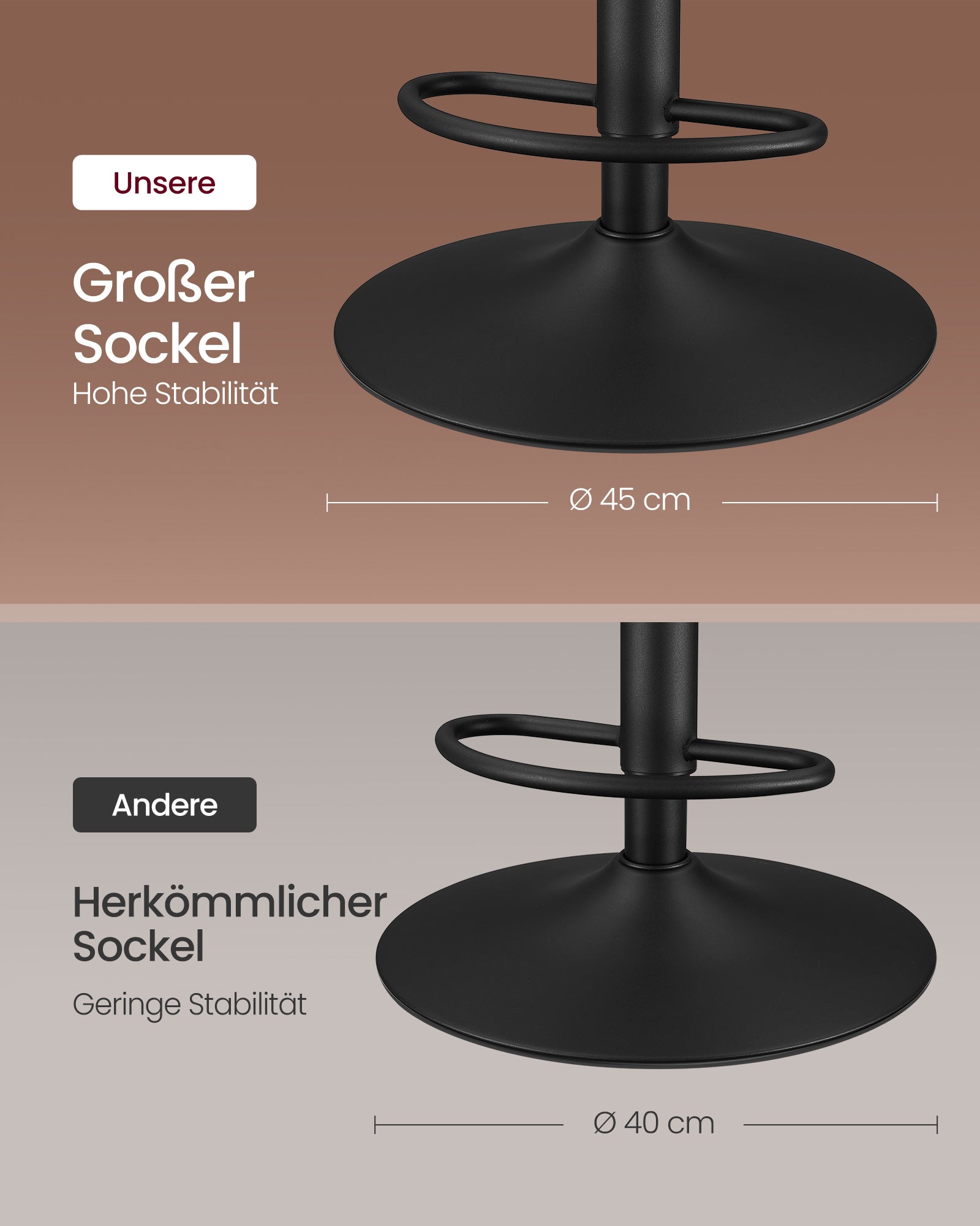 Barstol - uppsättning av 2 - med ryggstöd - Caramel Brown