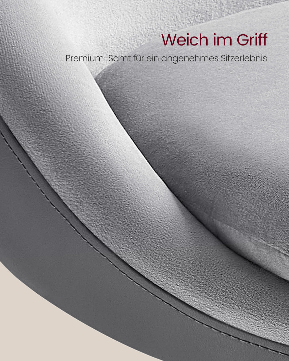 Barstol Set om 2 – Höjdjusterbar – Sammet – Dove Grey Ink Black