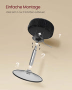 Höjdjusterbar och 360 ° roterande sminkpall bläcksvart