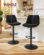 Barstolsuppsättning - Höjdjusterbar - roterande säte - sammet klädsel