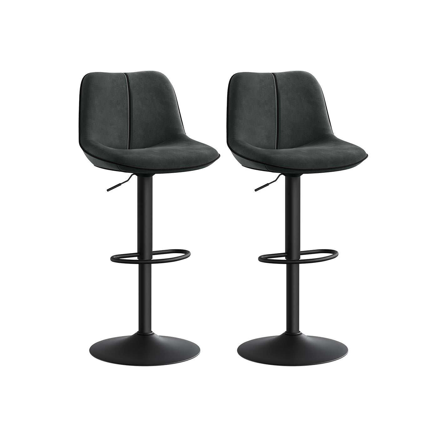 Barstolsuppsättning - Höjdjusterbar - roterande säte - sammet klädsel