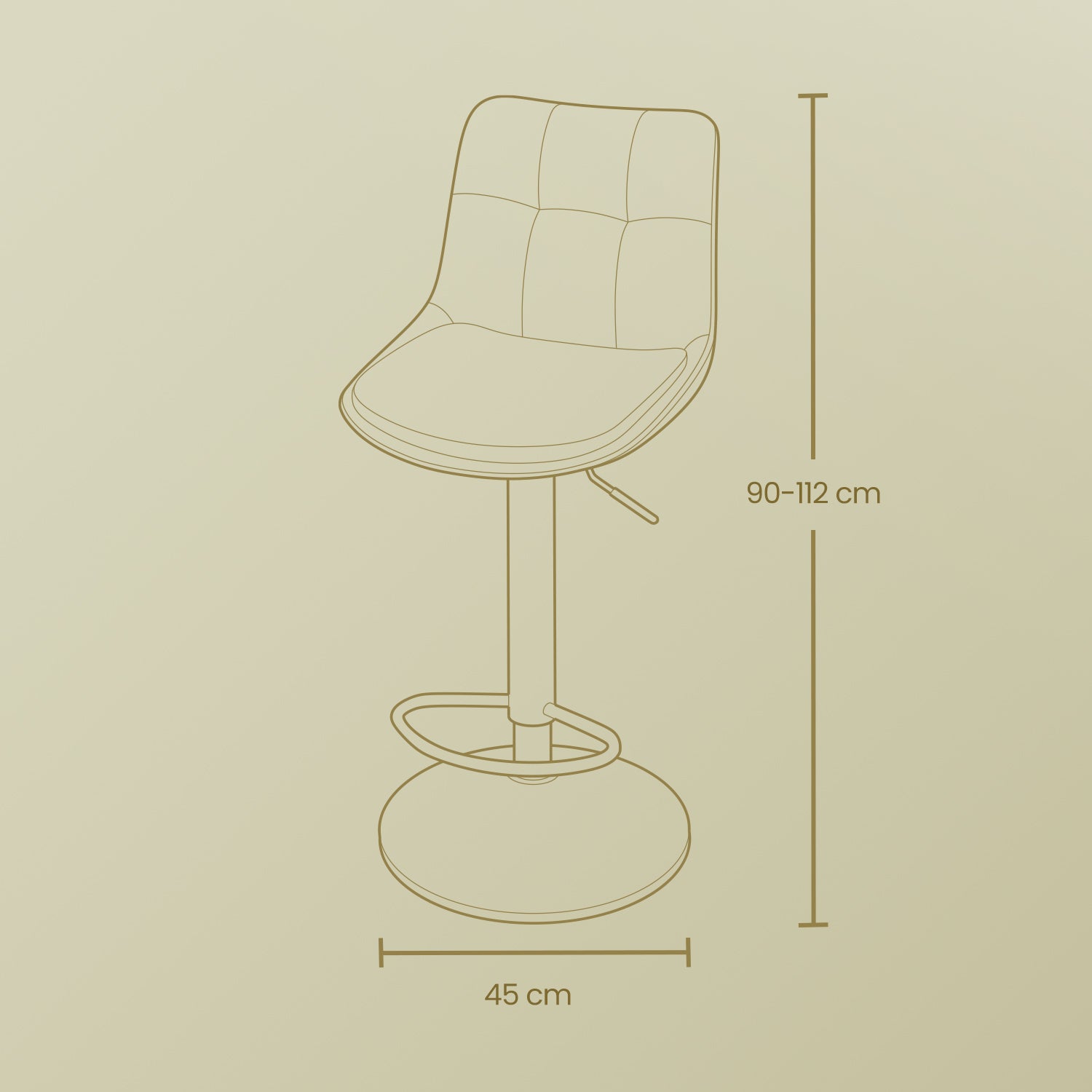 Barstolar Set om 2 med ryggstöd Caramel Brown