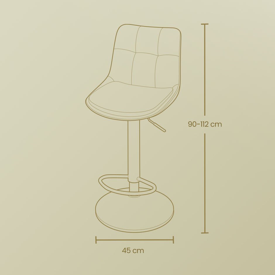 Barstolar Set om 2 med ryggstöd Caramel Brown