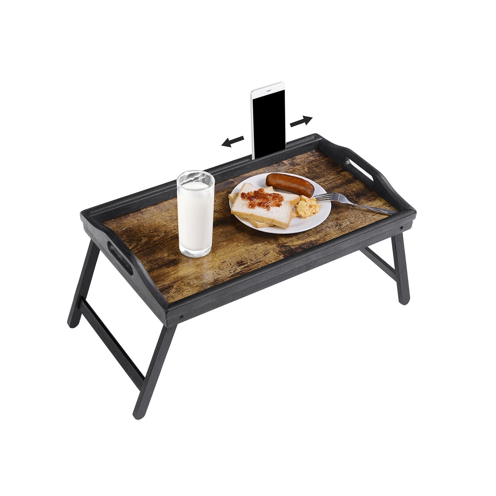Bedblad - Laptop Standard - Breakfast Sheet - Foldbar - Vintage Brown / Black