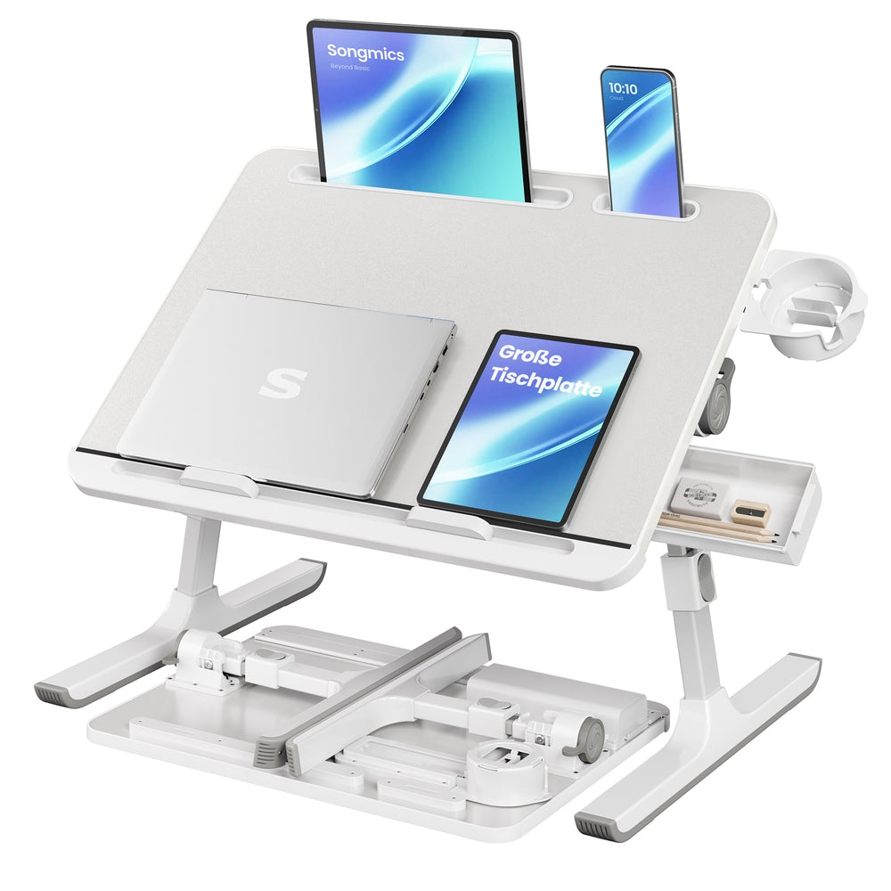 Laptoptafel - 56 x 40 cm - Kantelbaar - Met Bekerhouder - Grijs