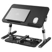 Laptoptafel - 52 x 30 cm - Met Lade - Aluminium Frame - Inktzwart