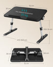 Laptoptafel - 52 x 30 cm - Met Lade - Aluminium Frame - Inktzwart