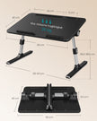 Laptoptafel voor op Bed – Aluminium – Met Lade en Tabletsleuf – 60 x 40 x 25 cm – Inktzwart