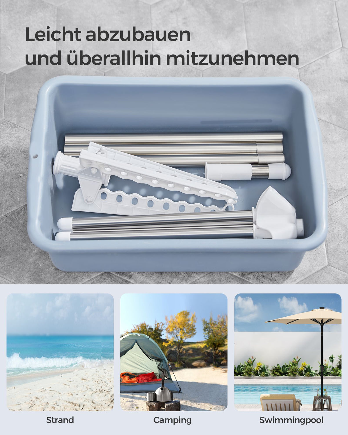 Droogmolen – Inklapbaar – 3 Draaibare Armen – RVS – Wit