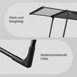 Wasdroogrek - 62,5 x (113,5-200) x 90 cm - 22 m² droogoppervlak - uitschuifbare zijvleugels - opvouwbaar - zwart - maximale draagkracht 24 kg