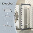 Wasdroogrek - 62,5 x (113,5-200) x 90 cm - 22 m² droogoppervlak - uitschuifbare zijvleugels - opvouwbaar - wit-grijs - maximale draagkracht 24 kg