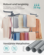 Daring Rack - 4 nivåer - vikbara vingar - grå hjul
