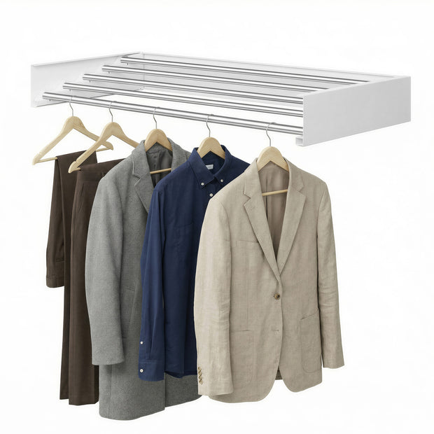 Wanddroogrek - Uitschuifbaar - 6 Stangen - 100 cm - Wit