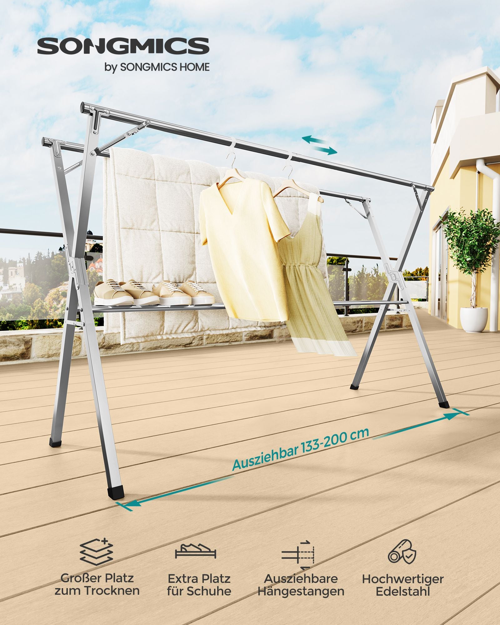 Doogrek - 133–200 cm - utdragbar och fristående