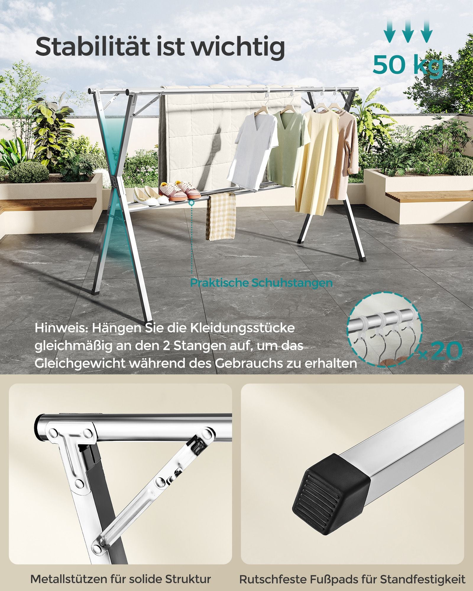 Doogrek - 133–200 cm - utdragbar och fristående
