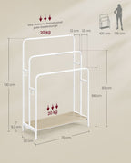 Handdukhållare med 3 stavar moln vit naturlig beige