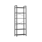 Vardagsrumskåp - bokställ - med 6 nivåer - metallram - brun