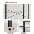 Bokhylla-6 nivåer-30 x 80 x 186 cm-dark valnöt-svart
