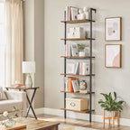Bokhylla - Ladderboard - 6 Brädor - 60 x 30 x 204,8 cm - Industriell design